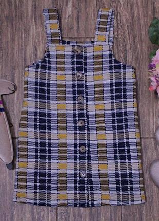 Плотный сарафан в клетку f&f 3-4  года