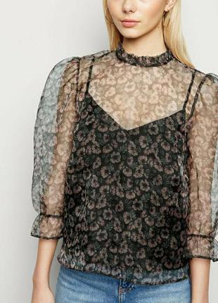 Блуза топ из оргазы new look