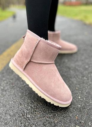 Уги угги classic mini pink suede уггі