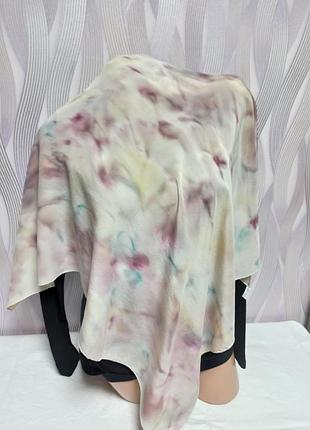 Платок в "разводы", 100% шелк р. 89,5 х 82,5 - нюансы, китай