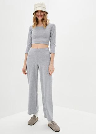 Сірий спортивний костюм, брюки кльош, рукав 3/4 (28003-grey)