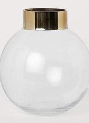 Круглая ваза из прозрачного стекла