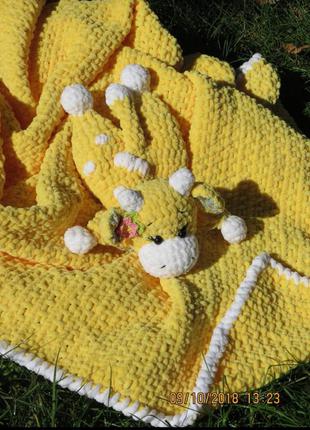 Дитячий в'язаний плюшевий плед, ручна робота