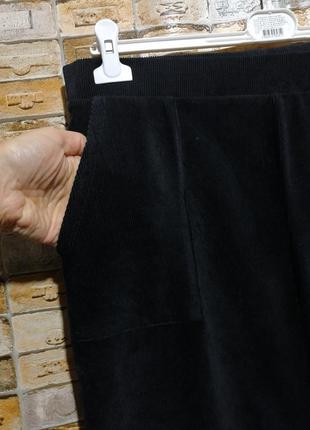 Трикотажная вельветовая юбка карандаш с карманами2 фото