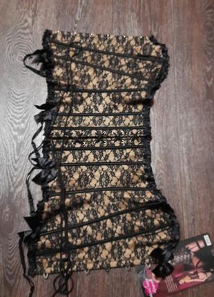 Новый шикарный корсет р.l от music legc lingerie  косточки крепления для чулок7 фото