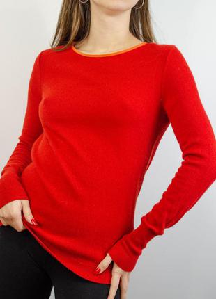Jigsaw красный шерстяной джемпер с декором на спине, красивая кофта из шерсти и кашемира, свитер2 фото