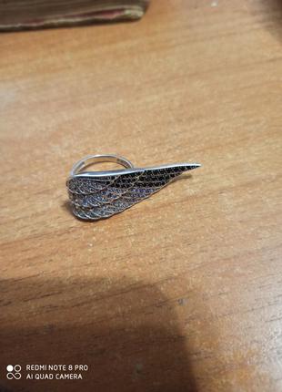 Кольцо серебро крылья ангела