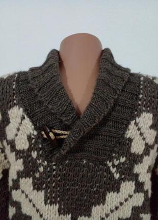 Шикарный свитер грубой вязки  30% шерсти3 фото