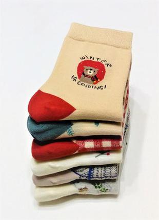 Набор женских носков из шести пар в подарочной упаковке