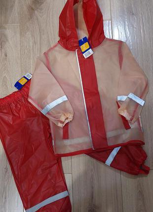 Комплект дождевик куртка и  штаны оба без подкладки lupilu 86-92, 98-104 см1 фото