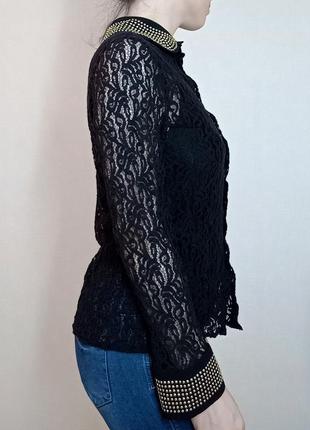 Черная винтажная блуза3 фото