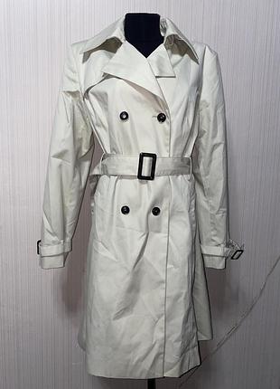 Бежевый плащ тренч коттон миди классика