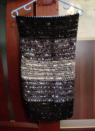 Святкове плаття-бюстье в паєтки