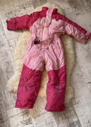 Рожевий теплий дитячий комбінезон