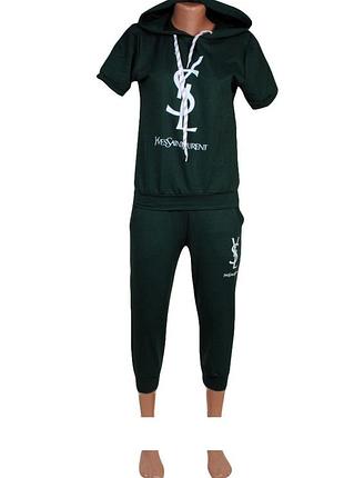 Спортивный костюм женский темно-зеленый