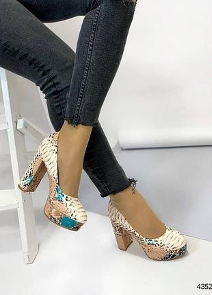 Ас.4352⚜️туфлі на високому каблуці в штучної шкірі
