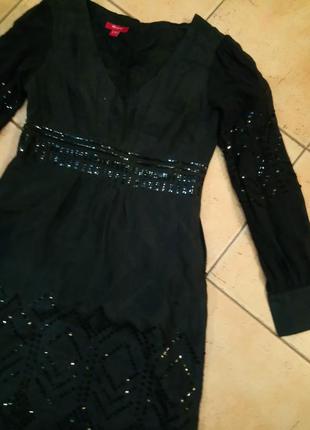 🌺🌿🍃вечернее нарядное платье черное паетки р.46 🌿 🌺 🍃6 фото