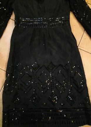 🌺🌿🍃вечернее нарядное платье черное паетки р.46 🌿 🌺 🍃3 фото