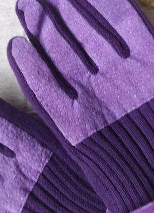Утепленные перчатки натуральный замш фиолетовые франция3 фото