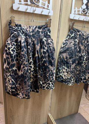 Пышная юбка в принт леопард тигра6 фото
