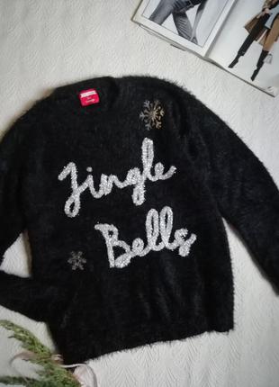 Ошатний чорний пуловер кофта светр, джемпер