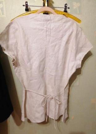 Блуза свободного кроя, 100 лен, большо размер4 фото