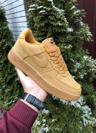 Чоловічі кросівки nike air force 1 low, руді, низькі, шкіряні, демісезонні