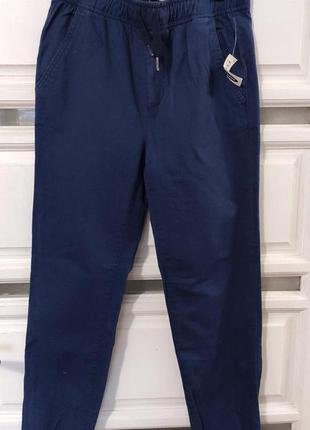 Котоновые брюки синие на мальчика 10-12 лет