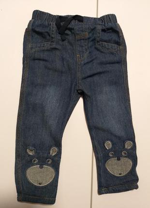 Прикольные джинсы на хб подкладе 12-18м1 фото