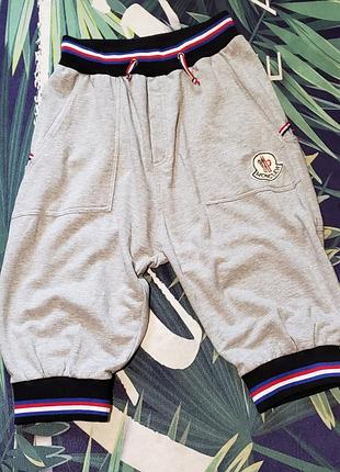 Бриджи спортивные штаны короткие домашние штанишки мужские хлопок moncler р.m