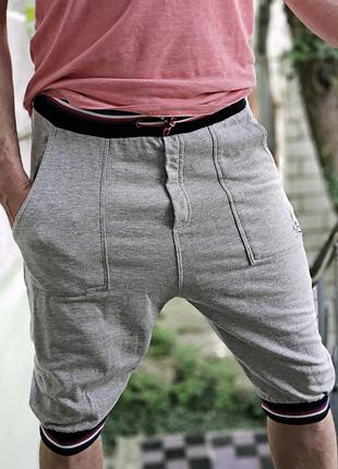 Бриджи спортивные штаны короткие домашние штанишки мужские хлопок moncler р.m