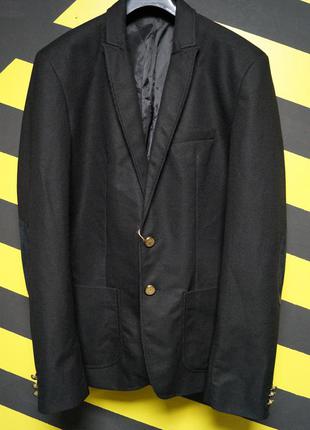 Фактурный пиджак блейзер с нашивками на локтях1 фото