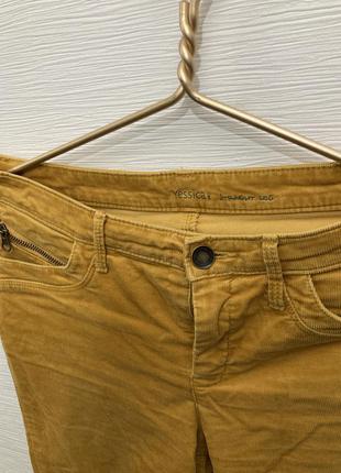Штаны брюки вельветовые желтые горчичные2 фото