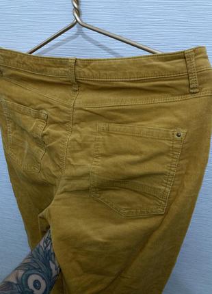 Штаны брюки вельветовые желтые горчичные5 фото