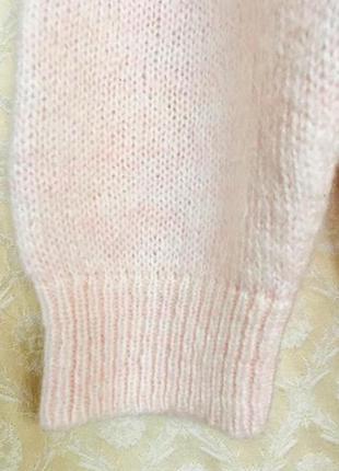 Шерстяной нежно-розовый свитер7 фото