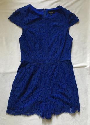 Синій ромпер комбінезон з шортами мереживний електрик