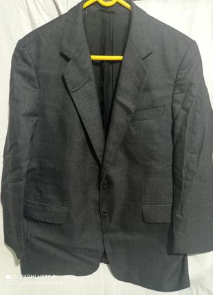 Р20. вовняний сірий однобортний піджак чоловічий блейзер шерсть вовна  woolmark