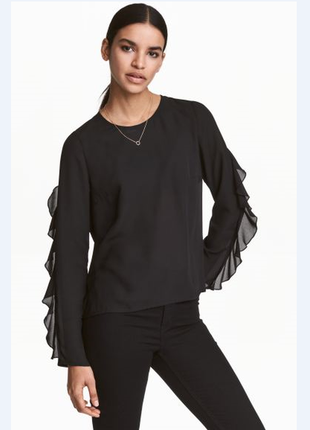 Приголомшлива жіноча блуза з воланами на рукавах, h&m, швеція