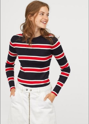 Жіночий трикотажний джемпер, светр, кофта, в рубчик, h&m