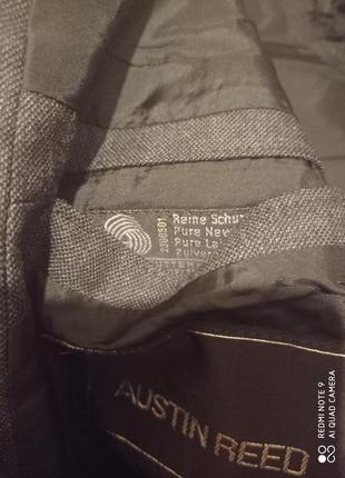 Т20. вовняний сірий однобортний піджак чоловічий блейзер шерсть вовна woolmark3 фото