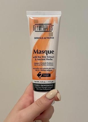 Маска для обличчя від акне з рослинними екстрактами glymedplus serious action masque with herbals extract
