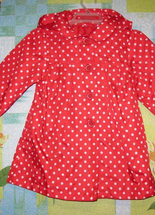 Плащ "mothercare" размер 2-3 года. рост 98 см.
