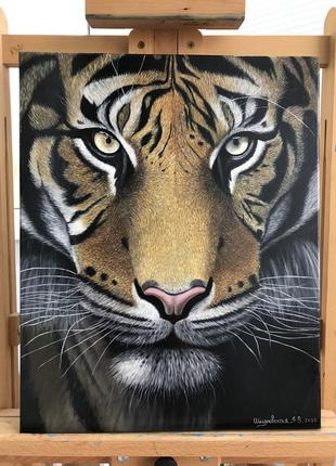 Авторская картина маслом «тигр» подарок к новому году 🧡