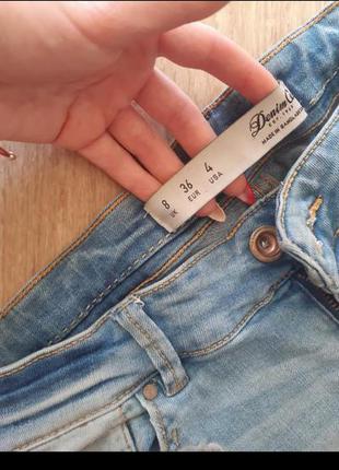 Модные джинсы стрейч момы рваные дыры голубые2 фото