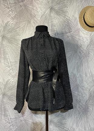 Стильна сорочка блуза в горошок в ідеальному стані 🖤h&m🖤