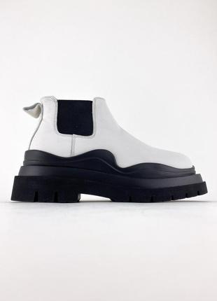 Ботинки bottega veneta boots low white black