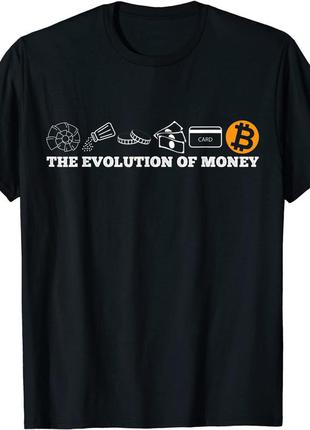 Футболка з принтом "the evolution of money bitcoin btc crypto cryptocurrency t-shirt" push it