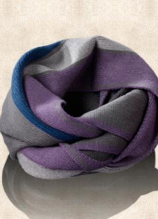 Шарф хомут , кільце, снуд, сірий, фіолетовий,оріфлейм
