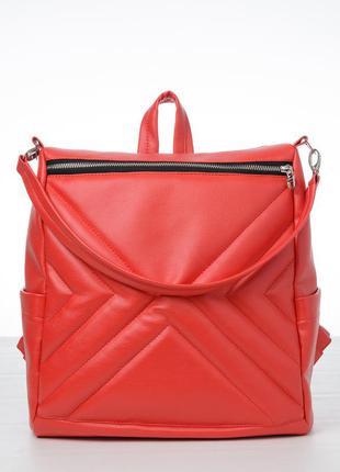 Червона сумка-рюкзак трансформер для вашого комфорту, підійде під ноутбук4 фото