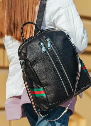 Жіночий шкіряний рюкзак-сумка з натуральної шкіри tiding bag тв-130038